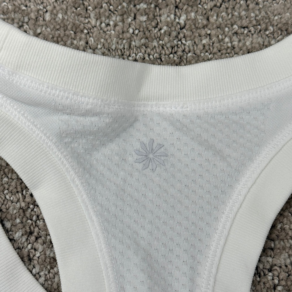 Athleta Tank Top Womens M Pink White Set of 2 Racerback Space Dye Mesh Athletic - Picture 10 of 12